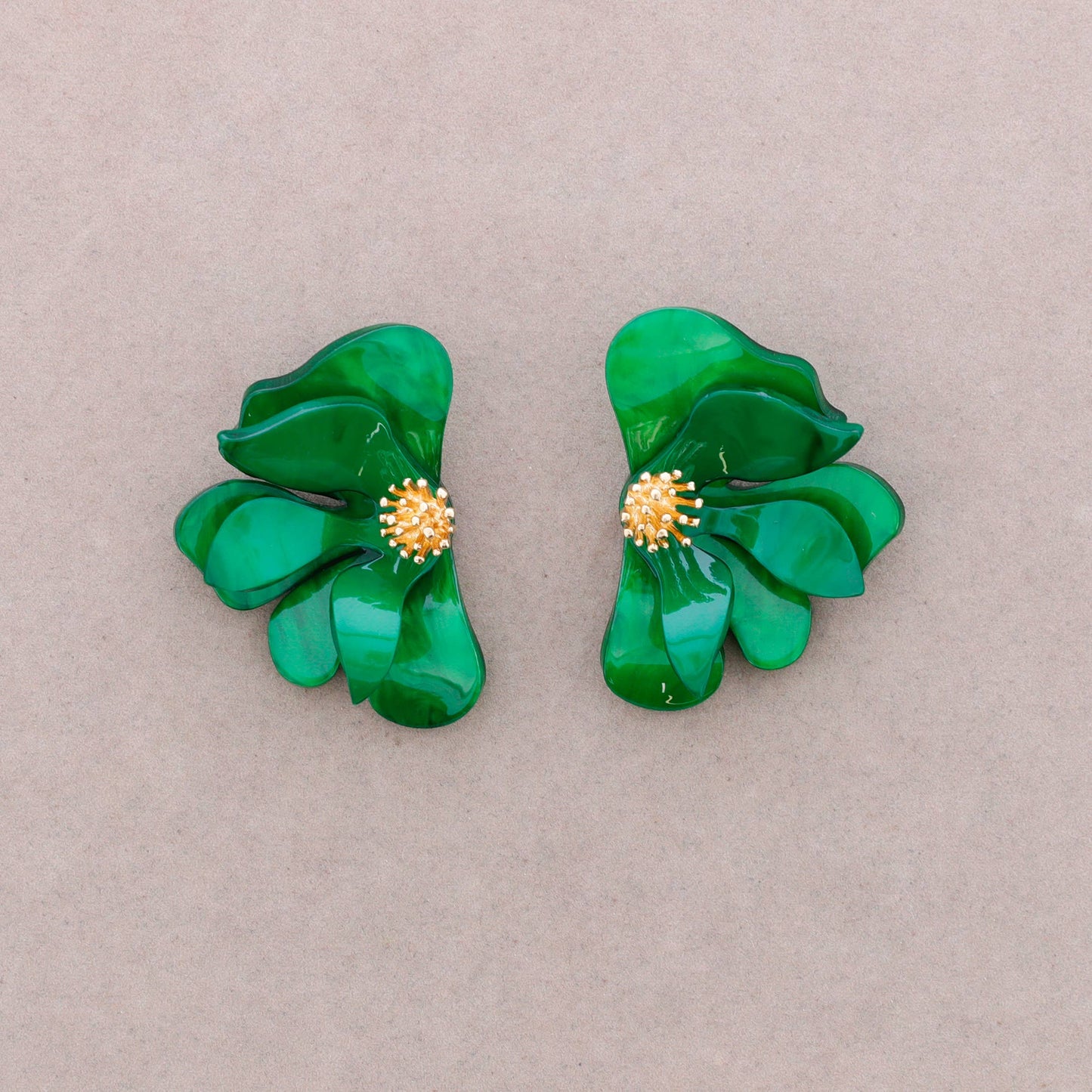 Resin Half Flower Earrings