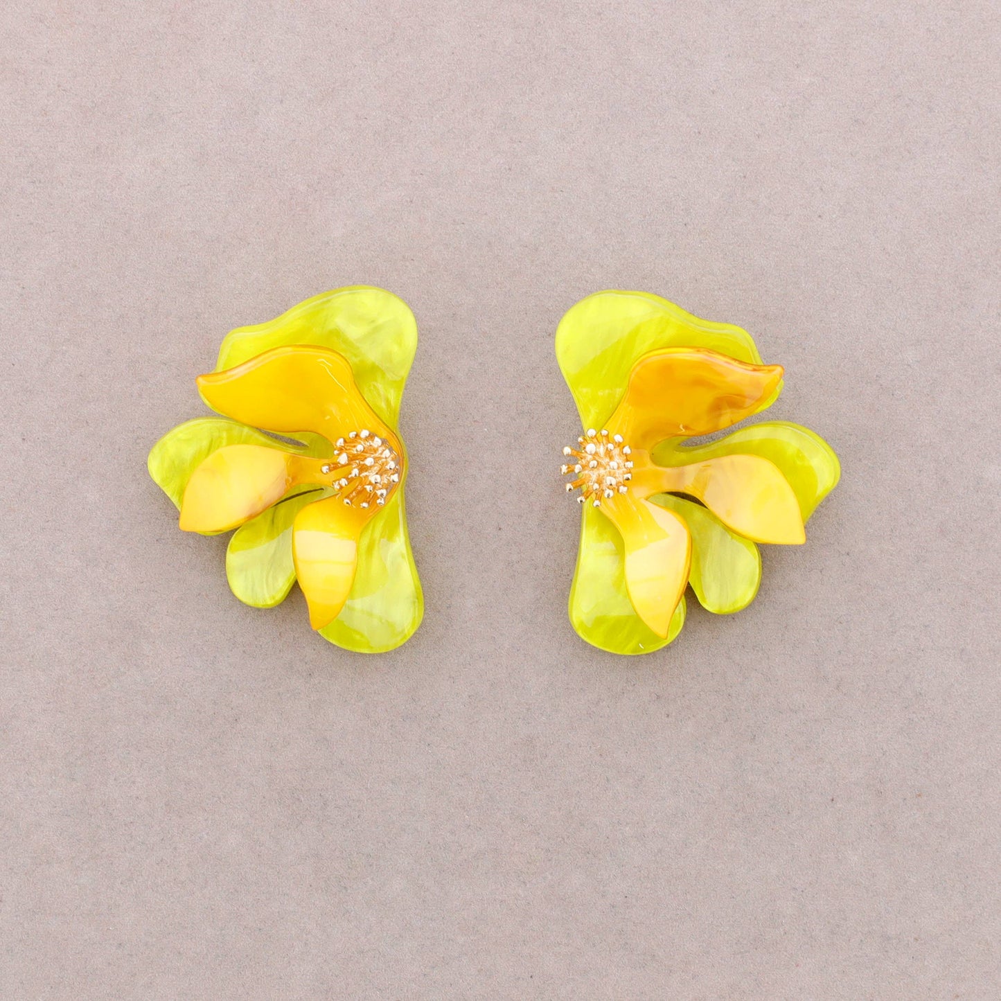 Resin Half Flower Earrings
