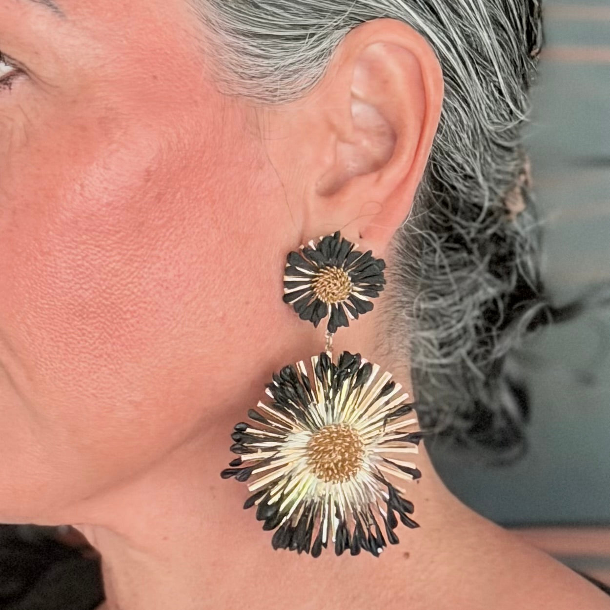 Floral drop earrings