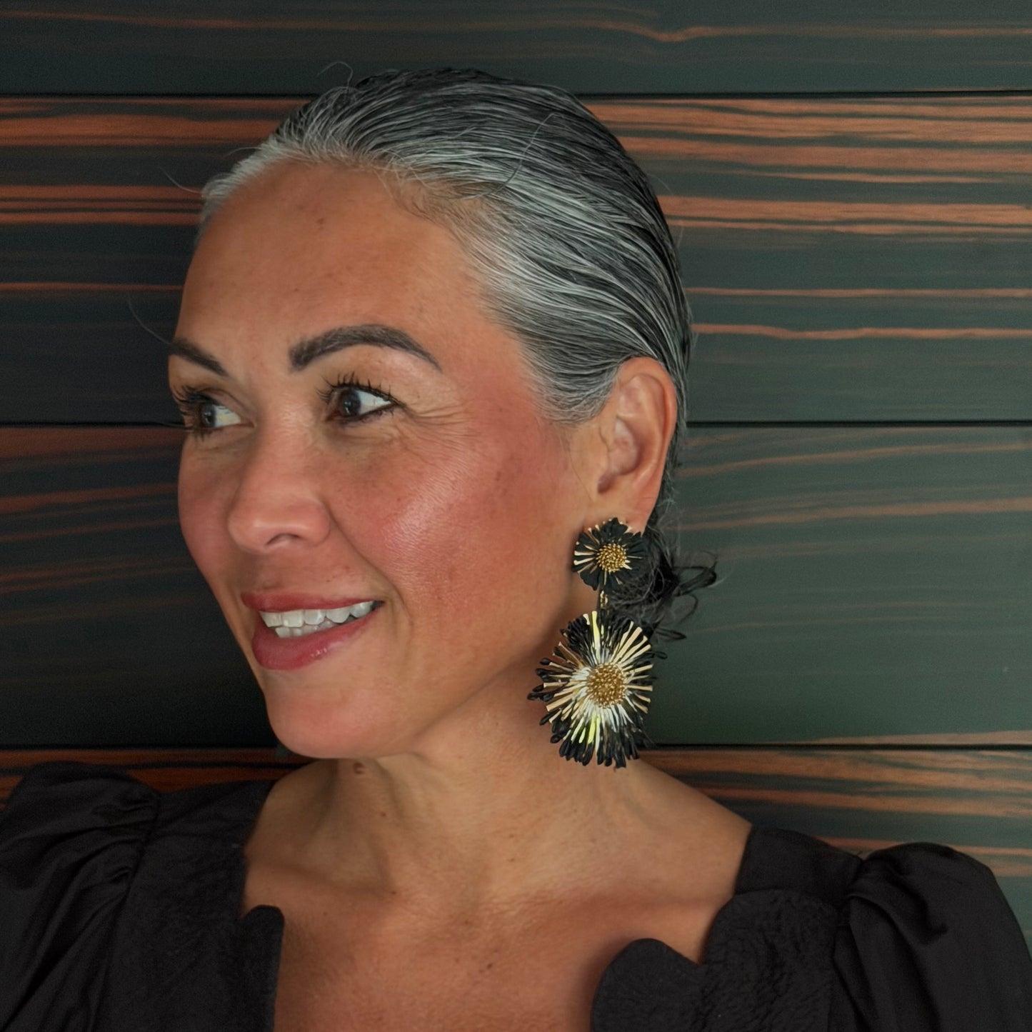 Floral drop earrings