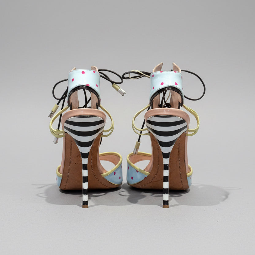 stripe heel shoe