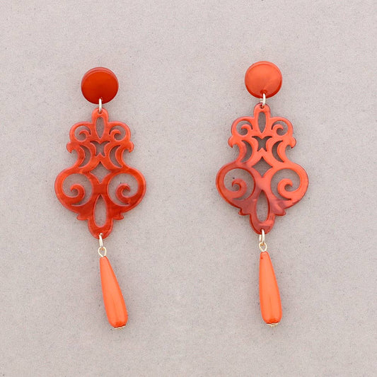 Ornate Resin Drop Earrings